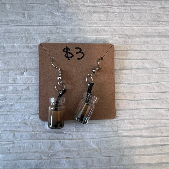 Boba Tea Dangly Earrings - Picture 1 of 1
